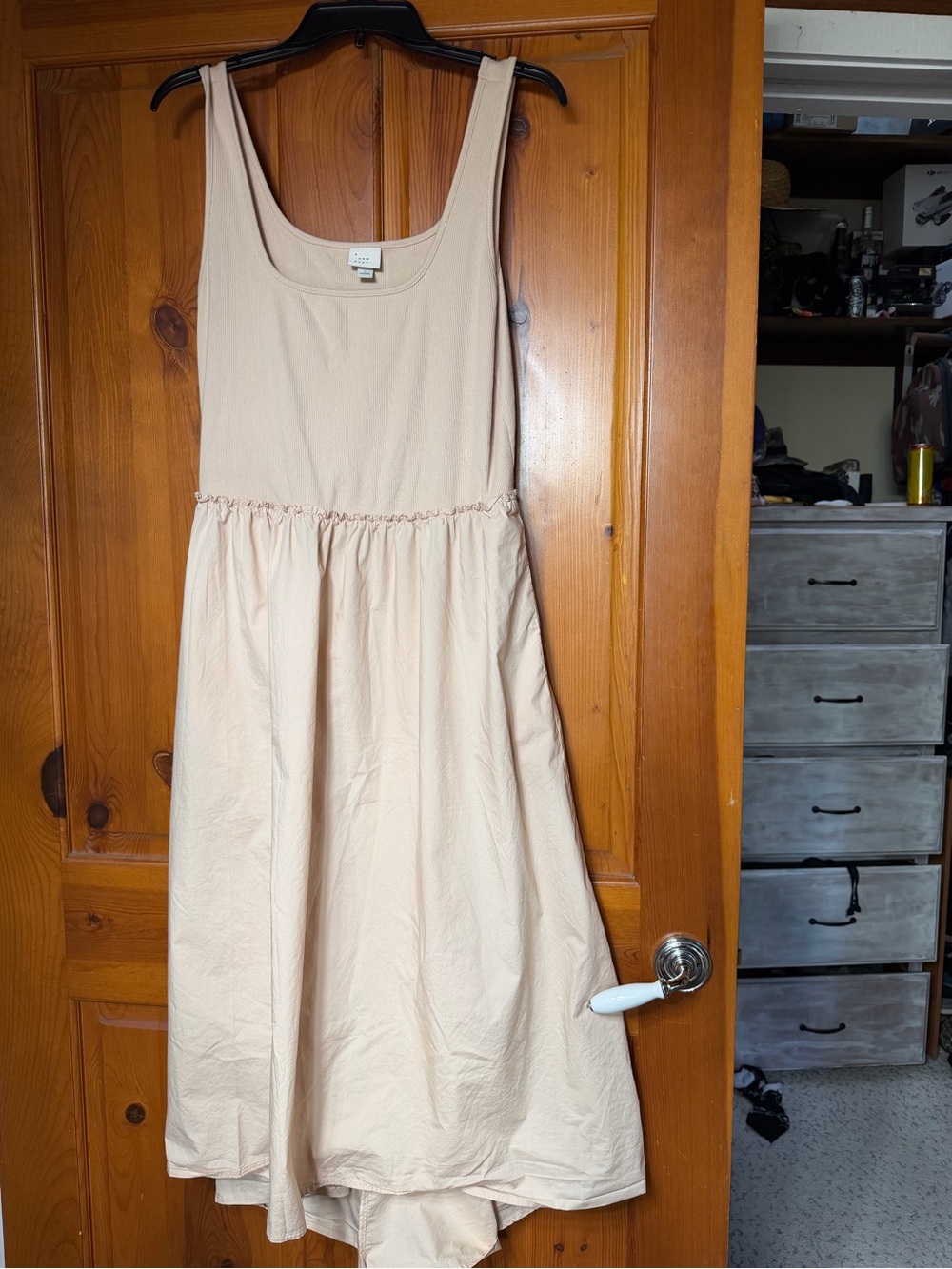 a new day Beige Scoop Neck Sleeveless Dress